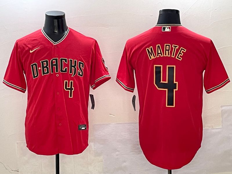 Men Arizona Diamondback #4 Marte Red Game 2025 Nike MLB Jersey style 2->arizona diamondback->MLB Jersey